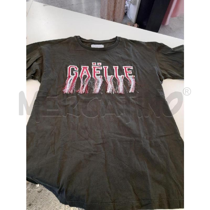 MAGLIA DONNA GAELLE VERDE SCRITTA BIANCA ROSSA | Mercatino dell'Usato Roma rebibbia 1