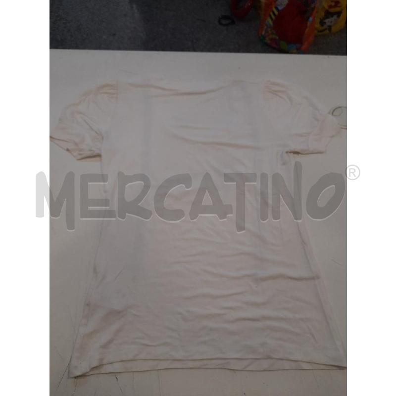 MAGLIA DONNA GAUDI BIANCA FASCE STRASS LATERALI | Mercatino dell'Usato Roma rebibbia 3