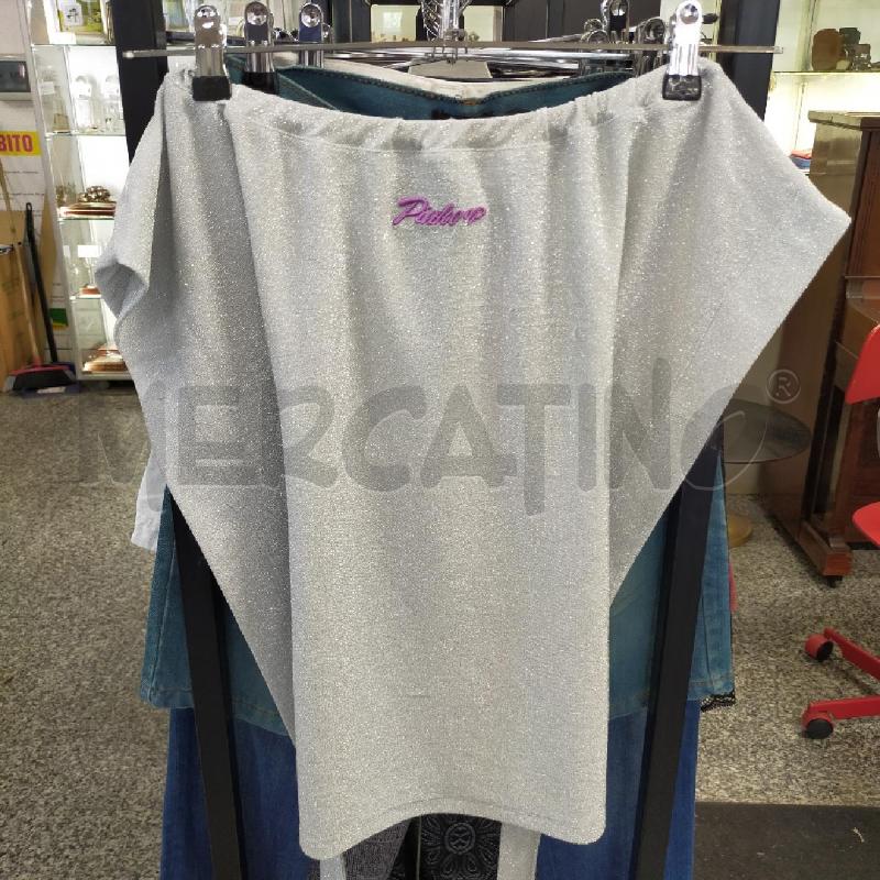 MAGLIA DONNA PINKO GLITTER ARGENTATA SCRITTA VIOLA | Mercatino dell'Usato Roma rebibbia 1