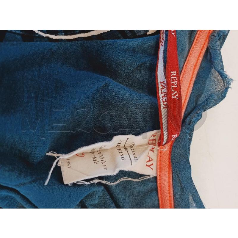 MAGLIA DONNA REPLAY BLU  DISEGNI FENIC | Mercatino dell'Usato Roma rebibbia 3