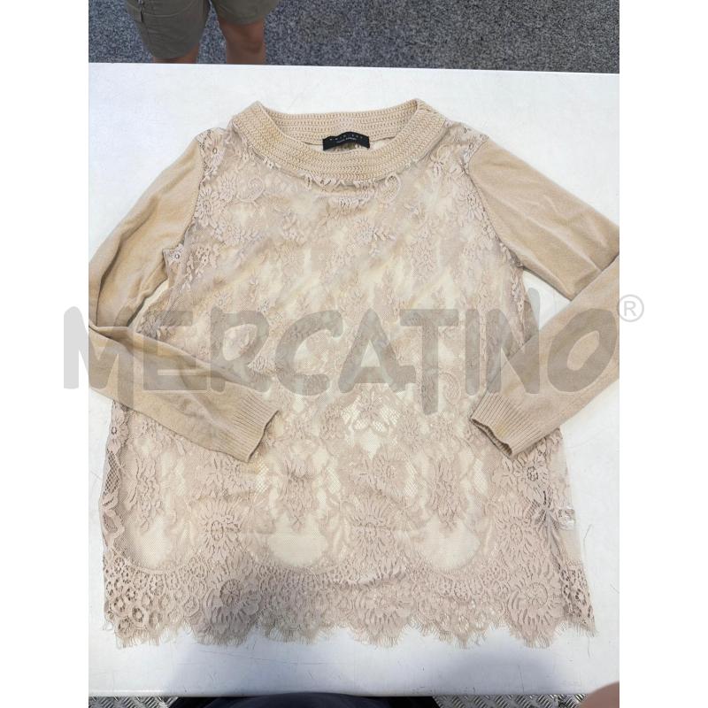 MAGLIA DONNA TWINSET BEIGE PIZZO  | Mercatino dell'Usato Roma rebibbia 1