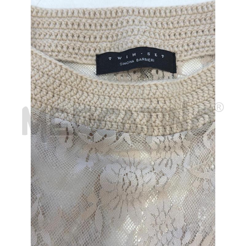 MAGLIA DONNA TWINSET BEIGE PIZZO  | Mercatino dell'Usato Roma rebibbia 2