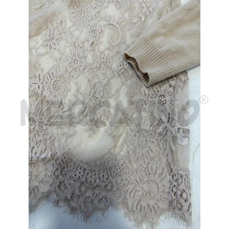 MAGLIA DONNA TWINSET BEIGE PIZZO  | Mercatino dell'Usato Roma rebibbia 3