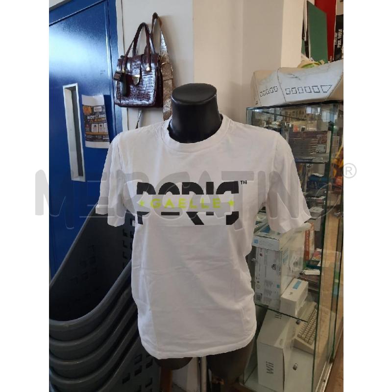 MAGLIA GAELLE BIANCA SCRITTA GIALLO FLUO E NERA | Mercatino dell'Usato Roma rebibbia 1