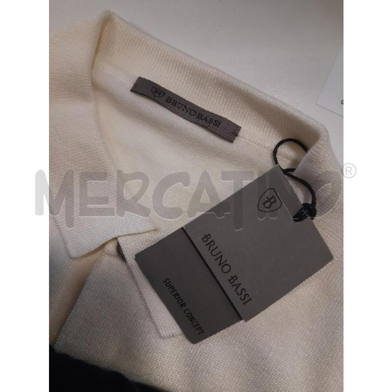 MAGLIONCINO BRUNO BASSI BIANCO TASCHE  | Mercatino dell'Usato Roma rebibbia 3