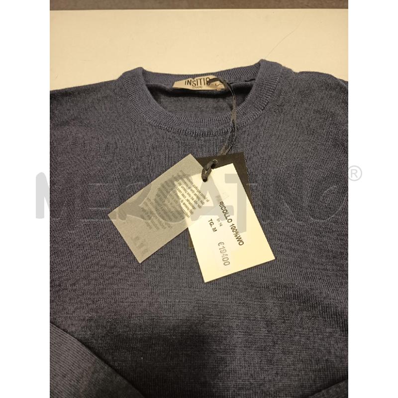 MAGLIONE INSITIO STUDIO TGM BLU 100%LANA MERINOS | Mercatino dell'Usato Roma rebibbia 3