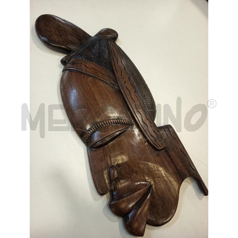 MASCHERA ETNICA PIATTA LEGNO DONNA  | Mercatino dell'Usato Roma rebibbia 2