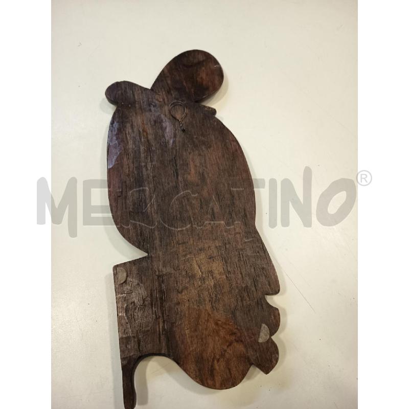 MASCHERA ETNICA PIATTA LEGNO DONNA  | Mercatino dell'Usato Roma rebibbia 3