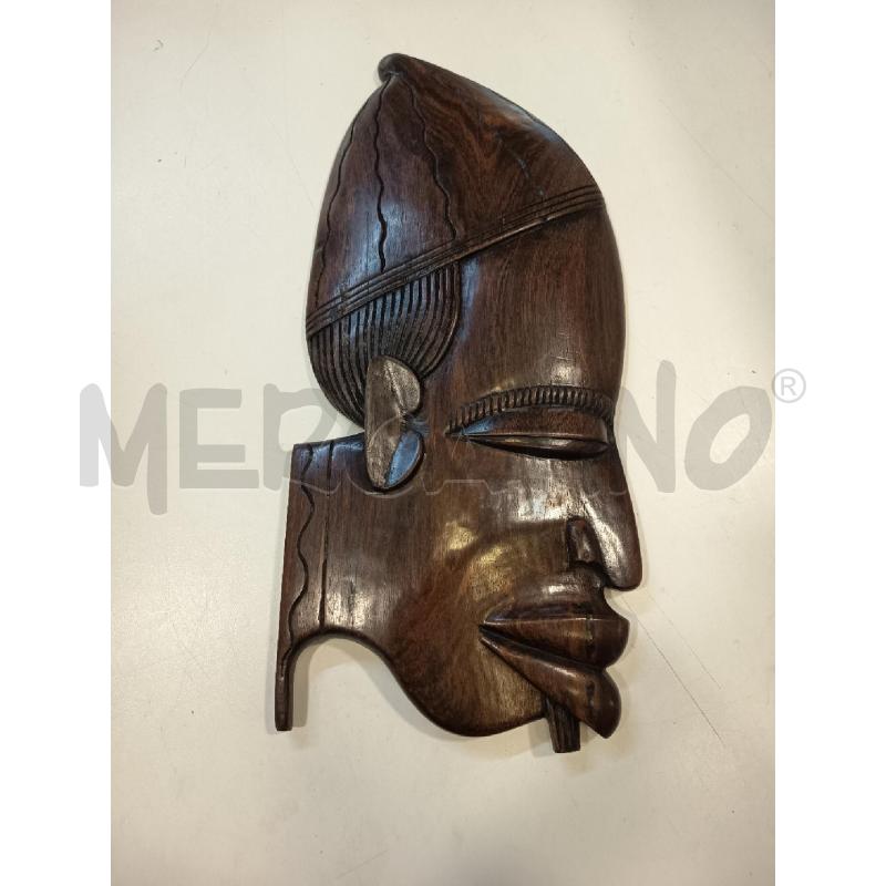 MASCHERA ETNICA PIATTA LEGNO UOMO  | Mercatino dell'Usato Roma rebibbia 1