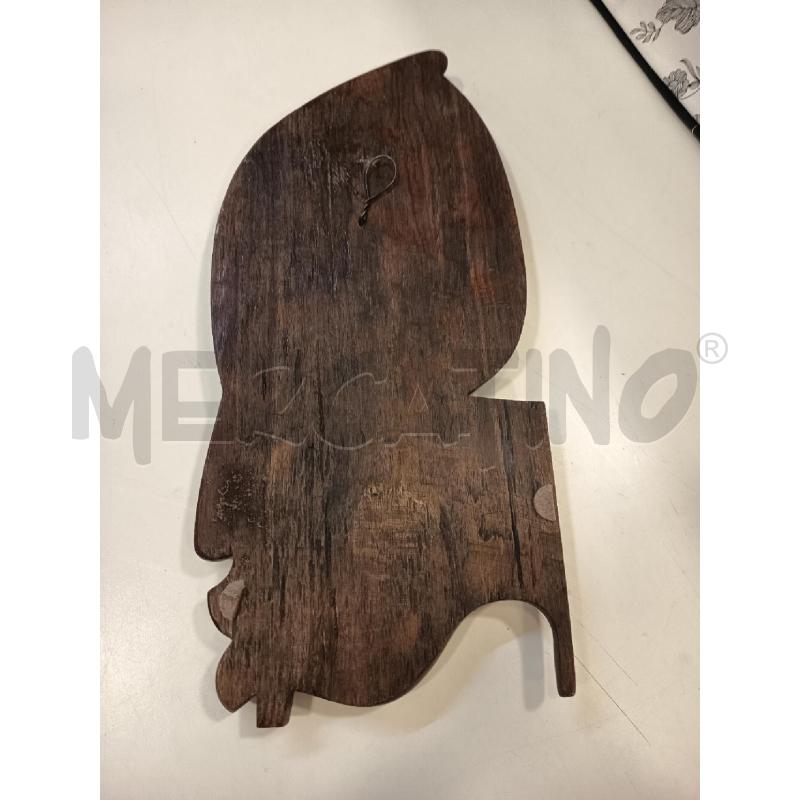 MASCHERA ETNICA PIATTA LEGNO UOMO  | Mercatino dell'Usato Roma rebibbia 3