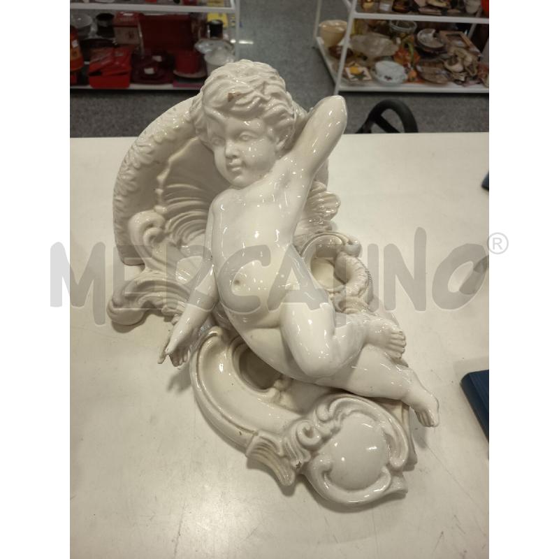 MENSOLA CERAM BIANCA PUTTO DA RIV | Mercatino dell'Usato Roma rebibbia 1