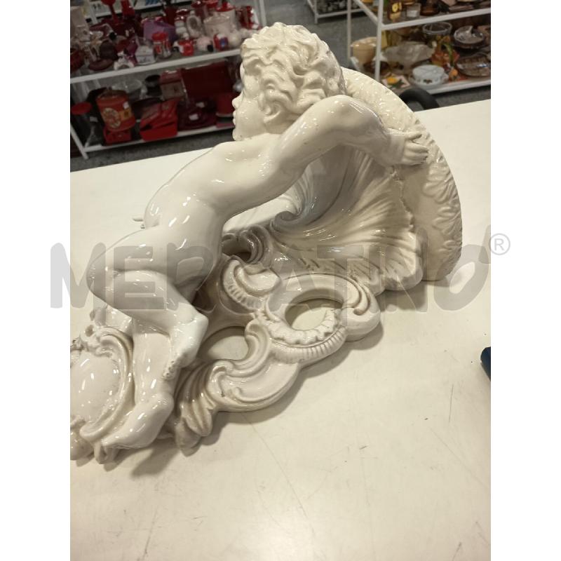 MENSOLA CERAM BIANCA PUTTO DA RIV | Mercatino dell'Usato Roma rebibbia 3