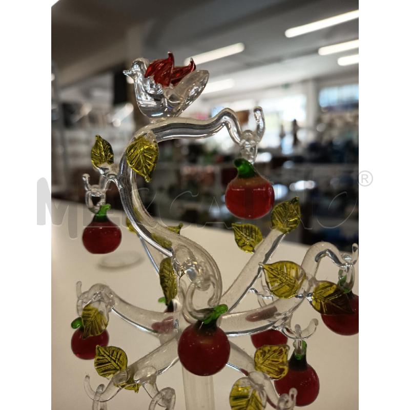 MINIATURA ALBERO VETRO CILIEGIE E UCCELLINO | Mercatino dell'Usato Roma rebibbia 2