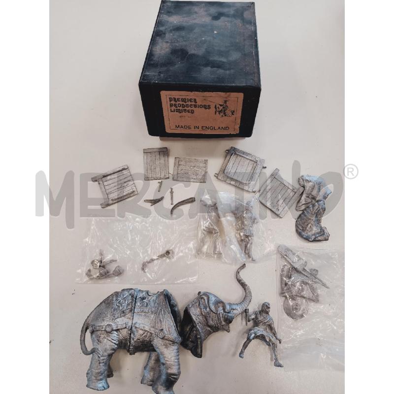 MINIATURA PIOMBO ELEFANTE CON 3 SOLDATINI | Mercatino dell'Usato Roma rebibbia 1