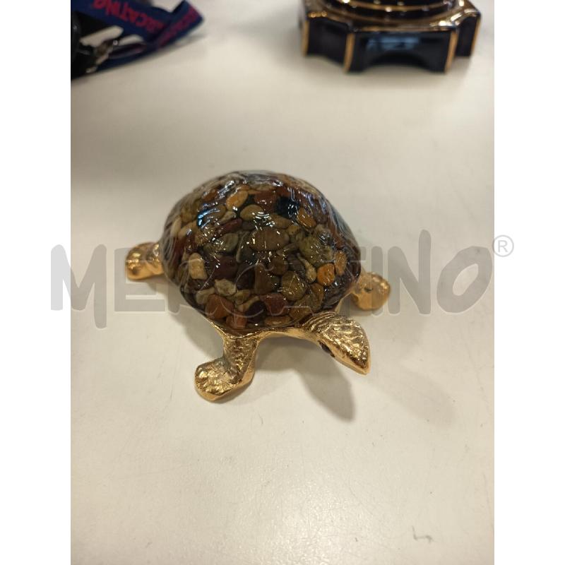 MINIATURA TARTARUGA DORATA GUSCIO VETRO SASSI | Mercatino dell'Usato Roma rebibbia 1