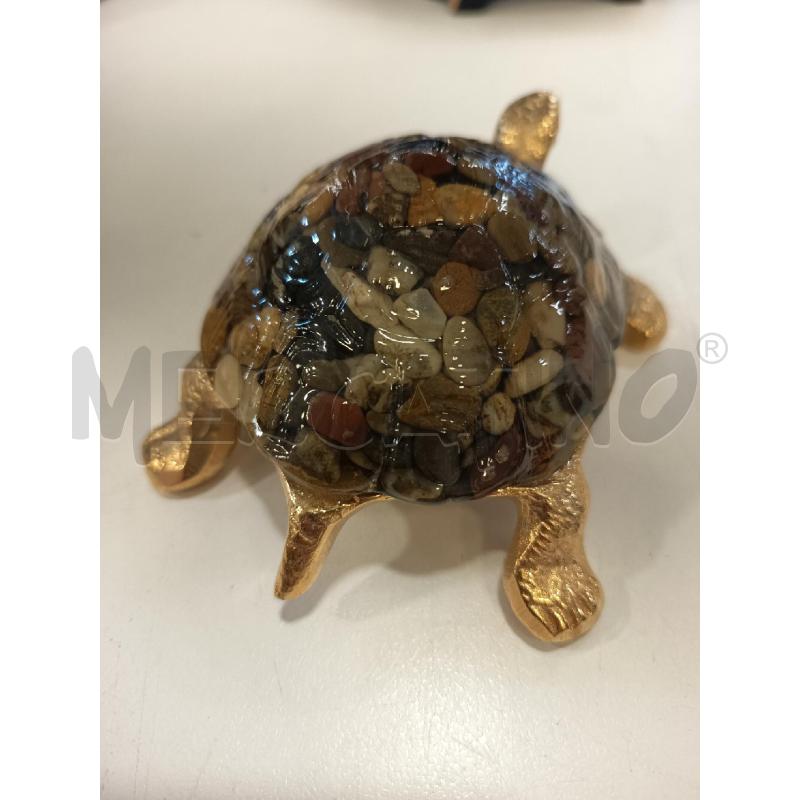 MINIATURA TARTARUGA DORATA GUSCIO VETRO SASSI | Mercatino dell'Usato Roma rebibbia 2