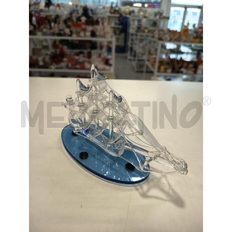 MINIATURA VELIERO VETRO BLU | Mercatino dell'Usato Roma rebibbia 2