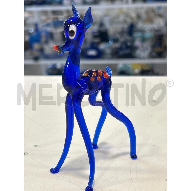 MINIATURA VETRO CERBIATTO BLU | Mercatino dell'Usato Roma rebibbia 1