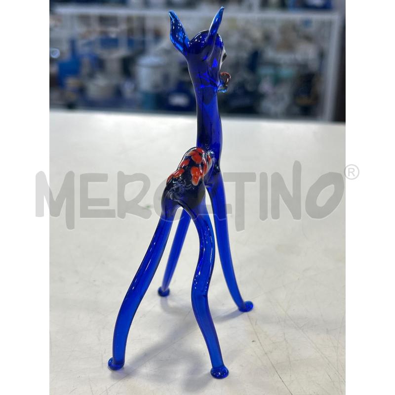 MINIATURA VETRO CERBIATTO BLU | Mercatino dell'Usato Roma rebibbia 2