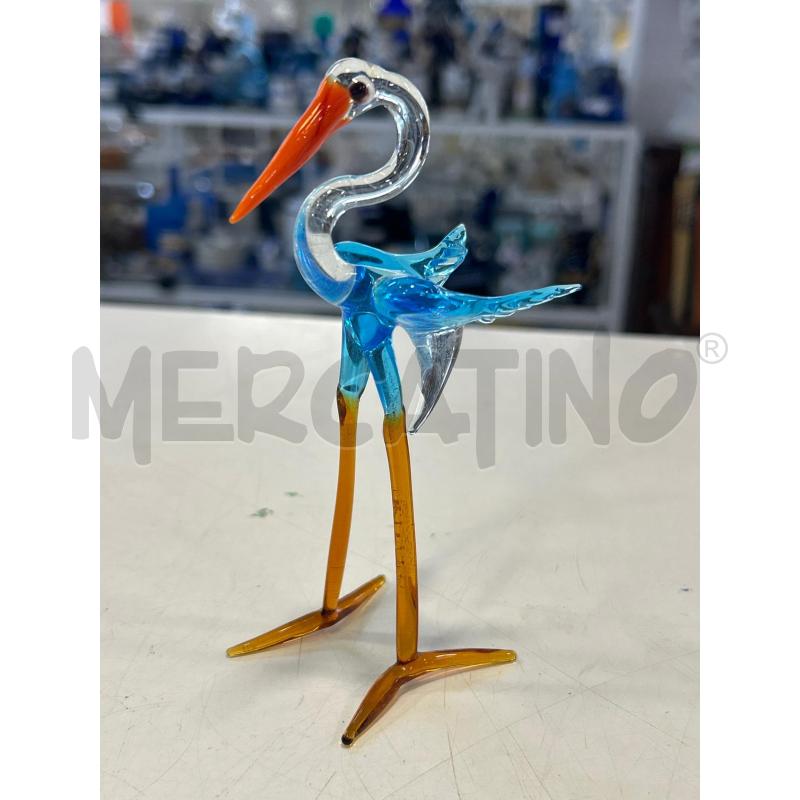 MINIATURA VETRO CICOGNA AZZURRA | Mercatino dell'Usato Roma rebibbia 1