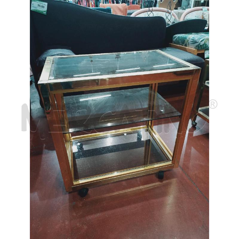 MOBILE CARRELLO MEDIO MET DOR 3 RIP VETRO | Mercatino dell'Usato Roma rebibbia 1
