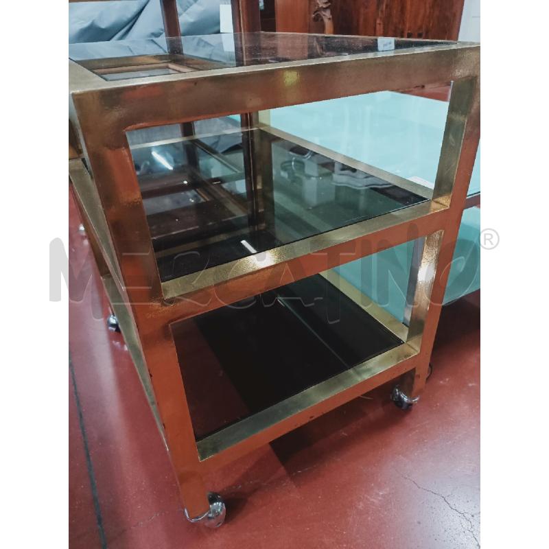 MOBILE CARRELLO PICCOLO MET DORATO 3 RIP VETRO | Mercatino dell'Usato Roma rebibbia 3