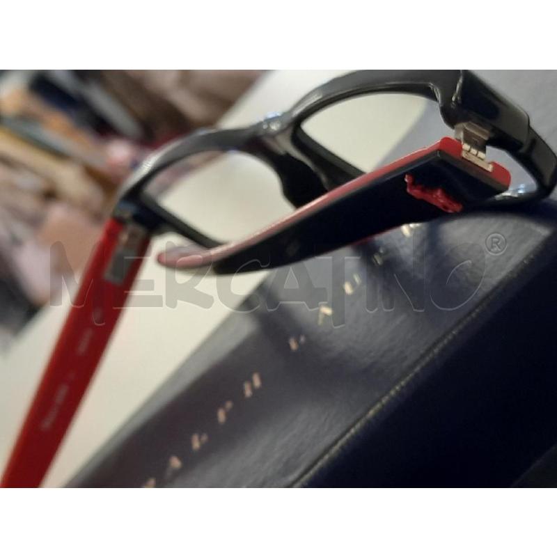MONTATURA OCCHIALI GRAD RALPH LAUREN NERO STECCHE ROSSE | Mercatino dell'Usato Roma rebibbia 3