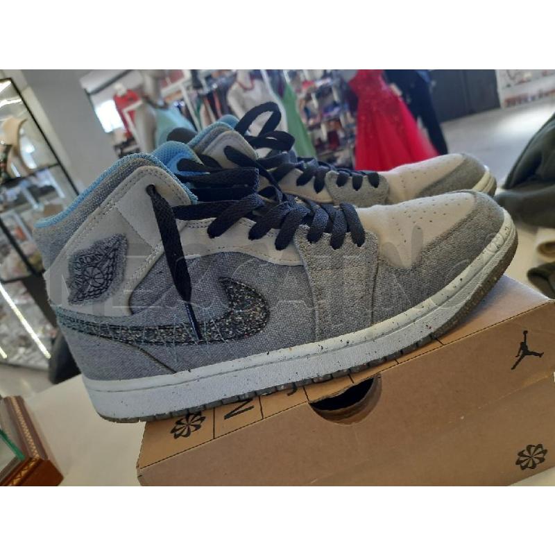 NIKE JORDAN 1MID SE35-29 GRIGIO/CELESTE | Mercatino dell'Usato Roma rebibbia 1