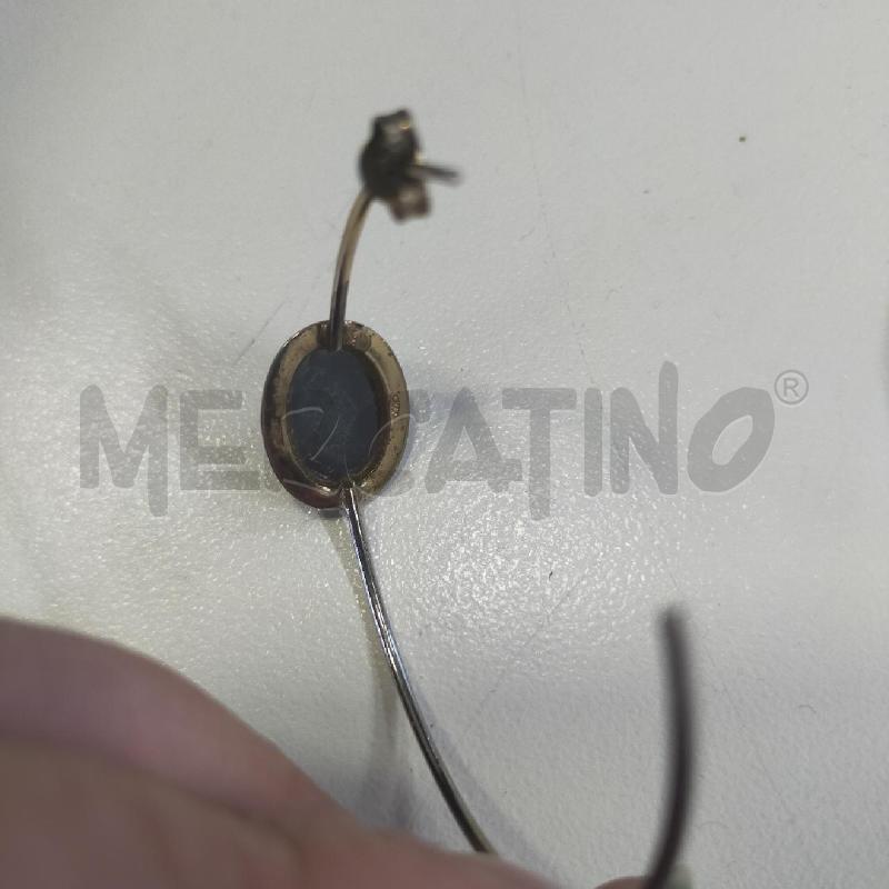 ORECCHINI CERCHIO CENTRALE PIETRA OVALE GRIGIO SCURO | Mercatino dell'Usato Roma rebibbia 3