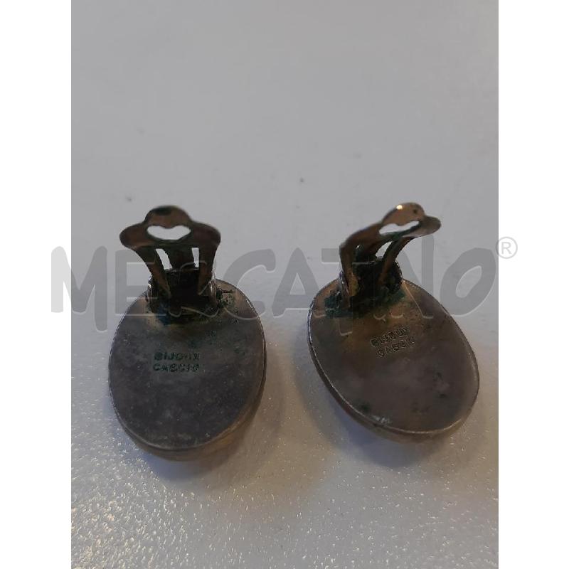 ORECCHINI CLIPS OVALI CENTRALE PIETRA ROSSA | Mercatino dell'Usato Roma rebibbia 3