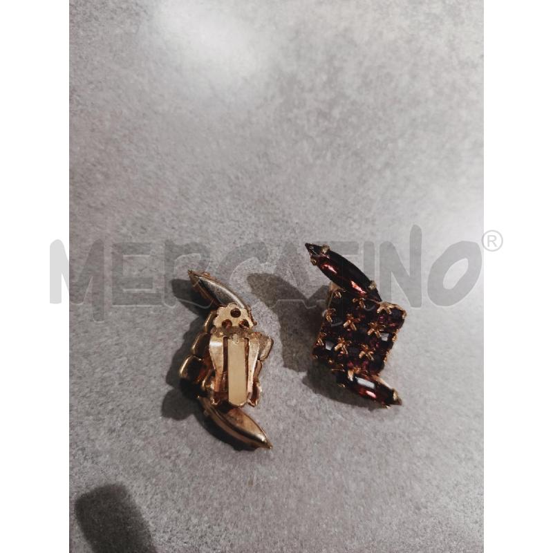 ORECCHINI CLIP ROMBO STRASS VIOLA VINT | Mercatino dell'Usato Roma rebibbia 2