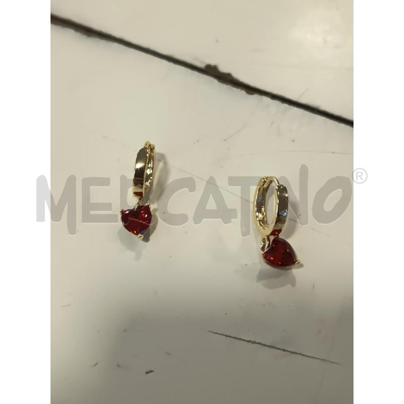 ORECCHINI SODINI CERCHIETTO DORATO STRASS ARANCIO  | Mercatino dell'Usato Roma rebibbia 1