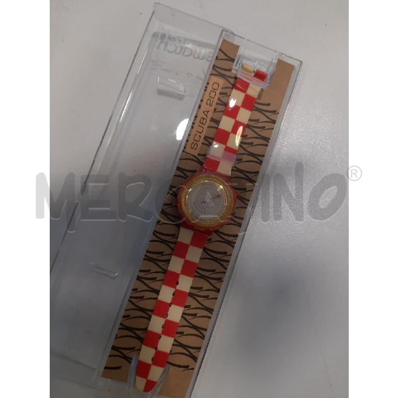 OROLOGIO DA POLSO SWATCH SCUBA 200 SCACCHI ROSSI | Mercatino dell'Usato Roma rebibbia 1