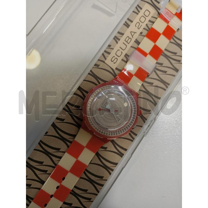 OROLOGIO DA POLSO SWATCH SCUBA 200 SCACCHI ROSSI  | Mercatino dell'Usato Roma rebibbia 2