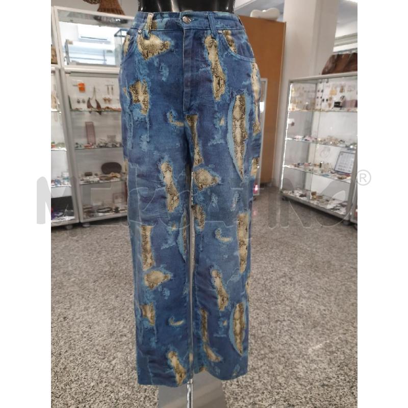 PANTALONE DONNA KRIZIA JEANS CELESTI STAMPA SERPENTE | Mercatino dell'Usato Roma rebibbia 1