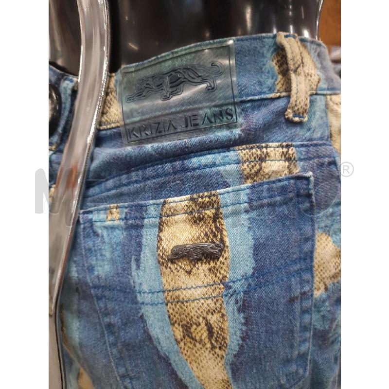 PANTALONE DONNA KRIZIA JEANS CELESTI STAMPA SERPENTE | Mercatino dell'Usato Roma rebibbia 3