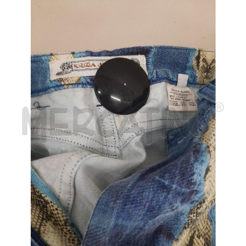 PANTALONE DONNA KRIZIA JEANS CELESTI STAMPA SERPENTE | Mercatino dell'Usato Roma rebibbia 4