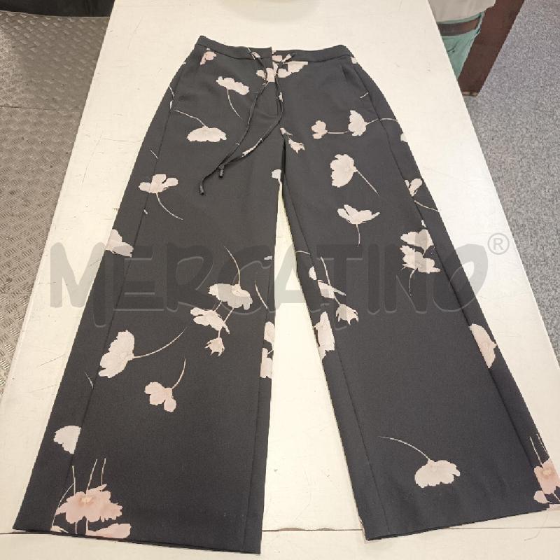 PANTALONE DONNA MAX MARA NERI FIORI ROSA | Mercatino dell'Usato Roma rebibbia 1