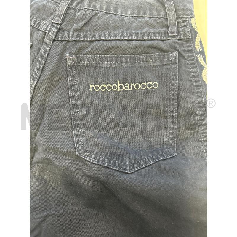 PANTALONE DONNA ROCCOBAROCCO BLU SPIRALE BIANCA | Mercatino dell'Usato Roma rebibbia 3