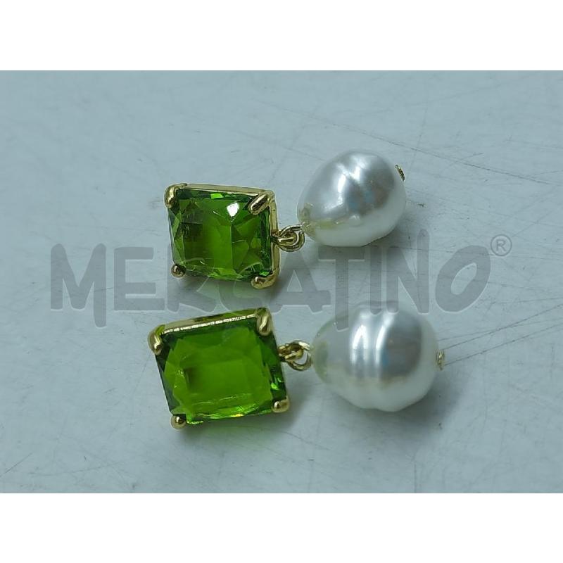 PARURE AMO VENEZIA CATENA DORATA PEND PERLE/PIETRE AZZURRE/VERDI GOCCIA+ORECCHINI  | Mercatino dell'Usato Roma rebibbia 3