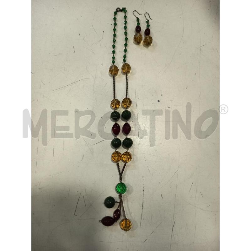 PARURE ARG SFERE GIALLE/VERDI/BORDEAUX  | Mercatino dell'Usato Roma rebibbia 1