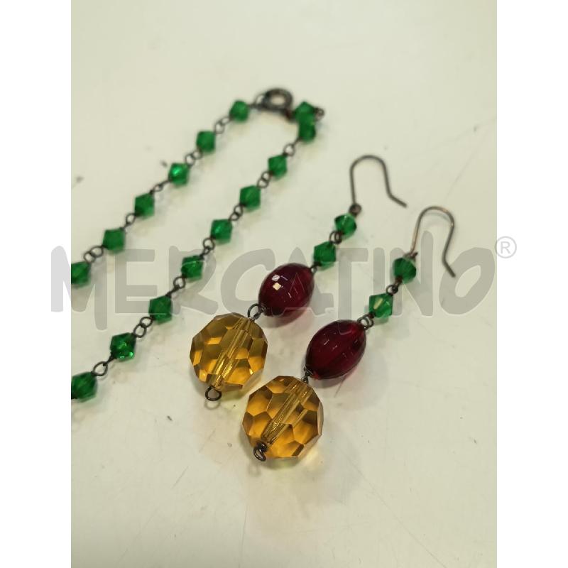 PARURE ARG SFERE GIALLE/VERDI/BORDEAUX  | Mercatino dell'Usato Roma rebibbia 2