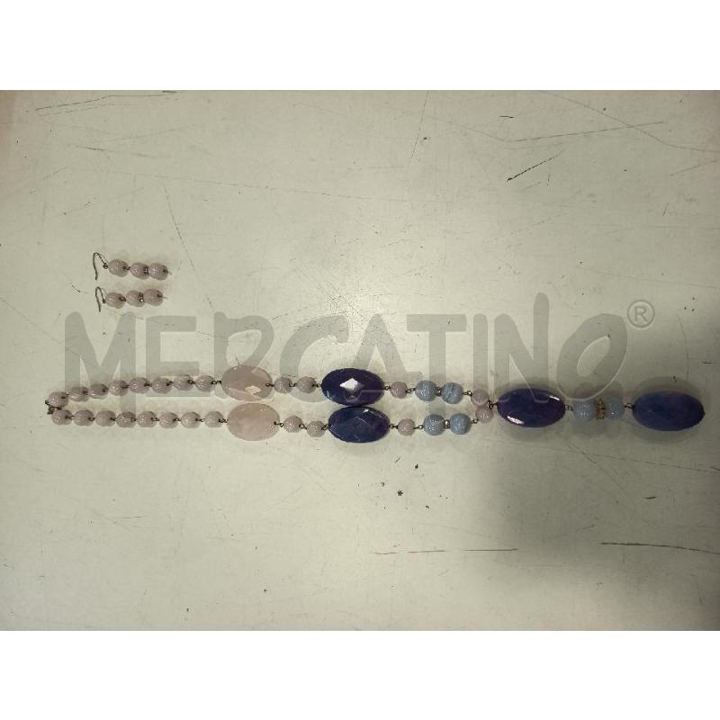 PARURE ARG SFERE ROSA/PIETRE VIOLA/SFUMATE A | Mercatino dell'Usato Roma rebibbia 1