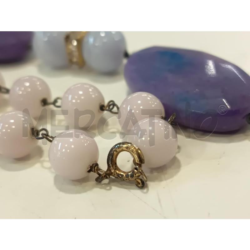 PARURE ARG SFERE ROSA/PIETRE VIOLA/SFUMATE A | Mercatino dell'Usato Roma rebibbia 3