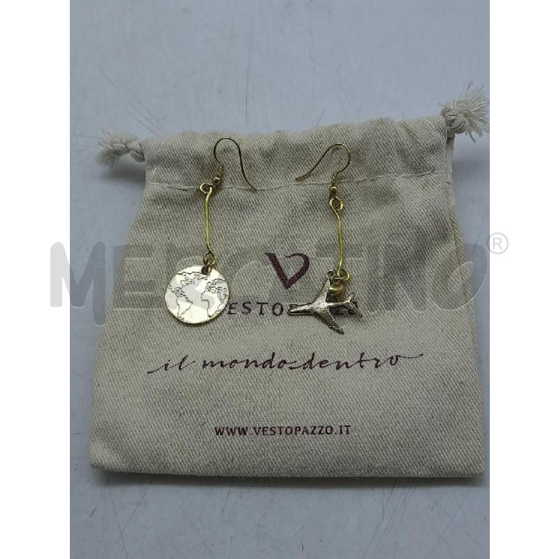 PARURE VESTOPAZZO ORECCHINI E COLLANA DORATI MOTIVO VIAGGIO | Mercatino dell'Usato Roma rebibbia 3