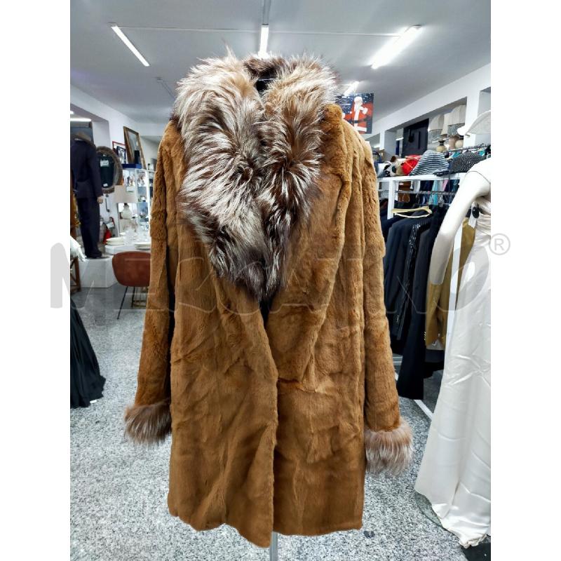 PELLICCIA LAPIN TERRA COTTA/VOLPE ARGENTATA COLLO-POLSINO | Mercatino dell'Usato Roma rebibbia 1