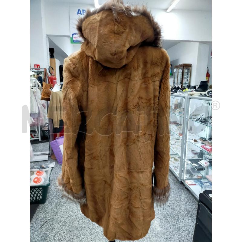 PELLICCIA LAPIN TERRA COTTA/VOLPE ARGENTATA COLLO-POLSINO | Mercatino dell'Usato Roma rebibbia 2
