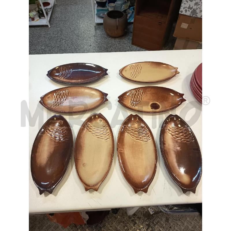 PESCIERA 8N FORMA PESCE CERAMICA MARRONE  | Mercatino dell'Usato Roma rebibbia 1