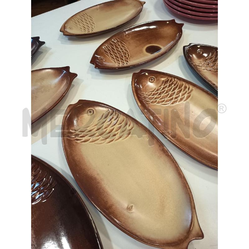 PESCIERA 8N FORMA PESCE CERAMICA MARRONE  | Mercatino dell'Usato Roma rebibbia 2