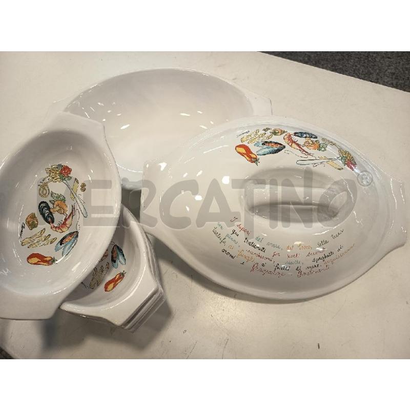 PESCIERA CERAM BIANCA+6CIOTOLE OVALI | Mercatino dell'Usato Roma rebibbia 2